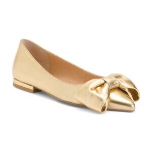 CECELIA NEW YORK Leather Brie Bow Flats